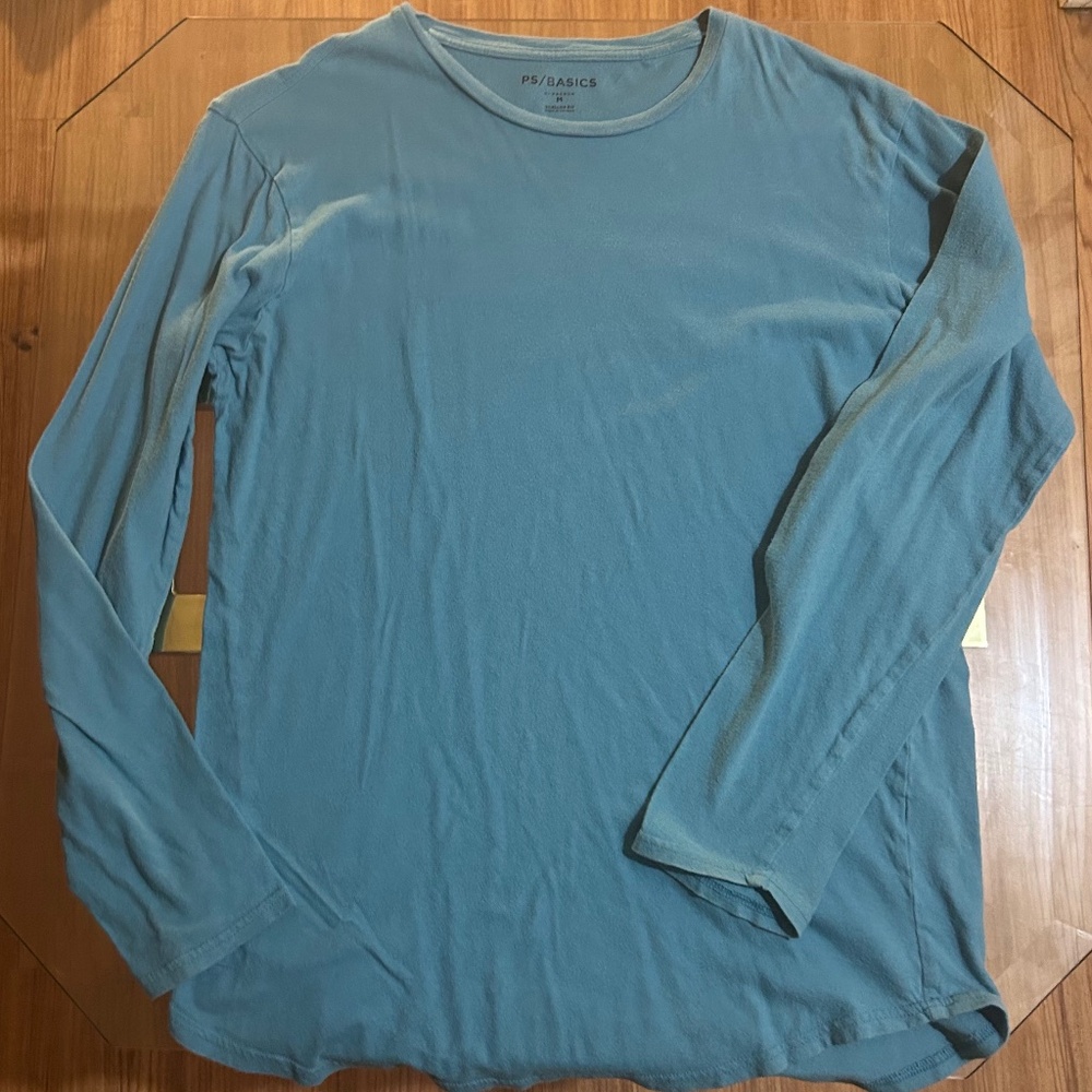 PS Basics Mertzon Long Sleeve Scallop T-Shirt - PacSun - Teal - Size Medium